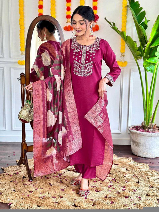 Viscose Chander Kurti Bottom With Dupatta