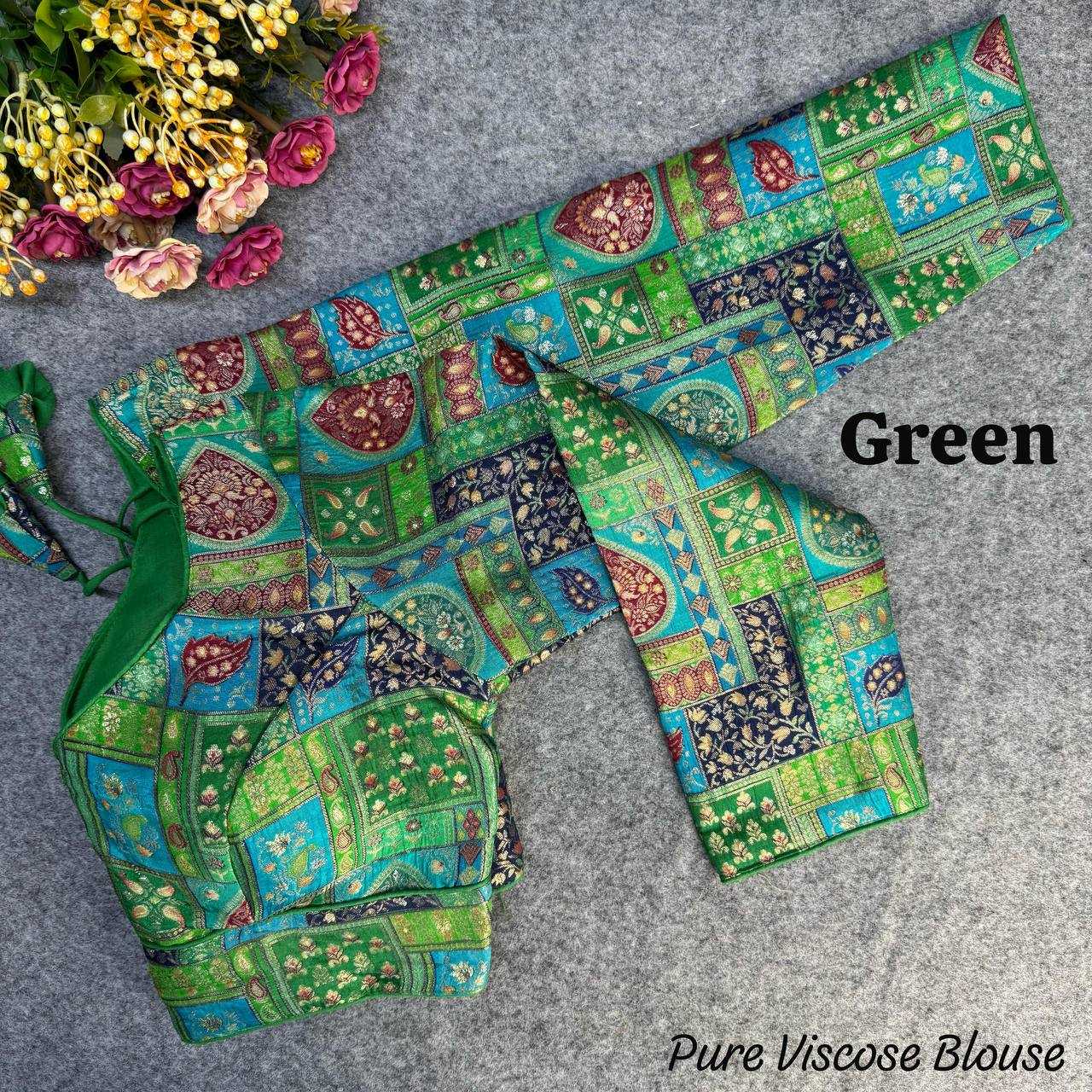 Viscose   Printed  Party Wear Blouse