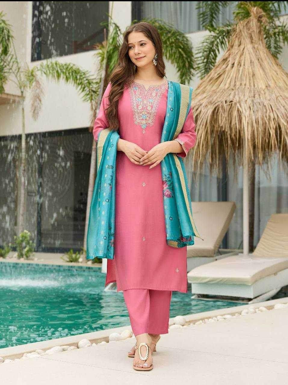 Viscose Designer Embroidered Kurti - MYLUXURY LANE ENTERPRISE