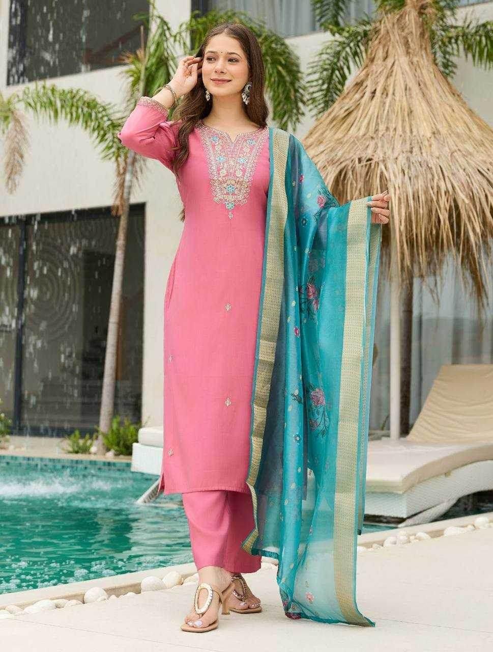 Viscose Designer Embroidered Kurti - MYLUXURY LANE ENTERPRISE