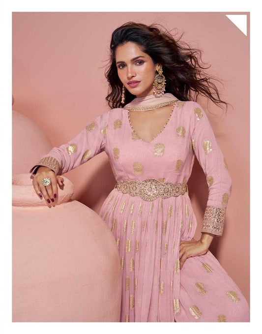 Viscose  Embroidered Silk Gown With Dupatta