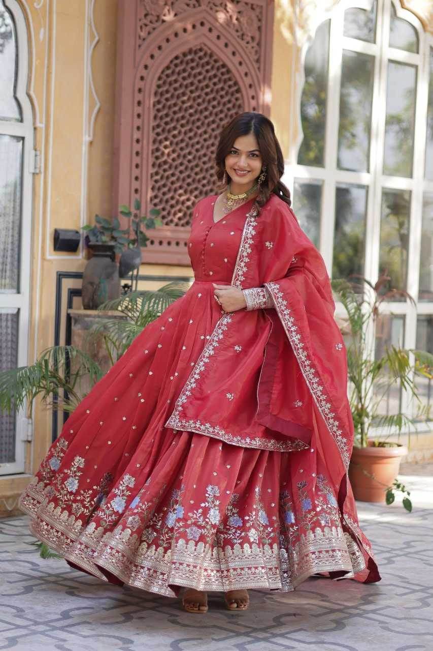 Embroidery Anarkali Long Gown - MYLUXURY LANE ENTERPRISE