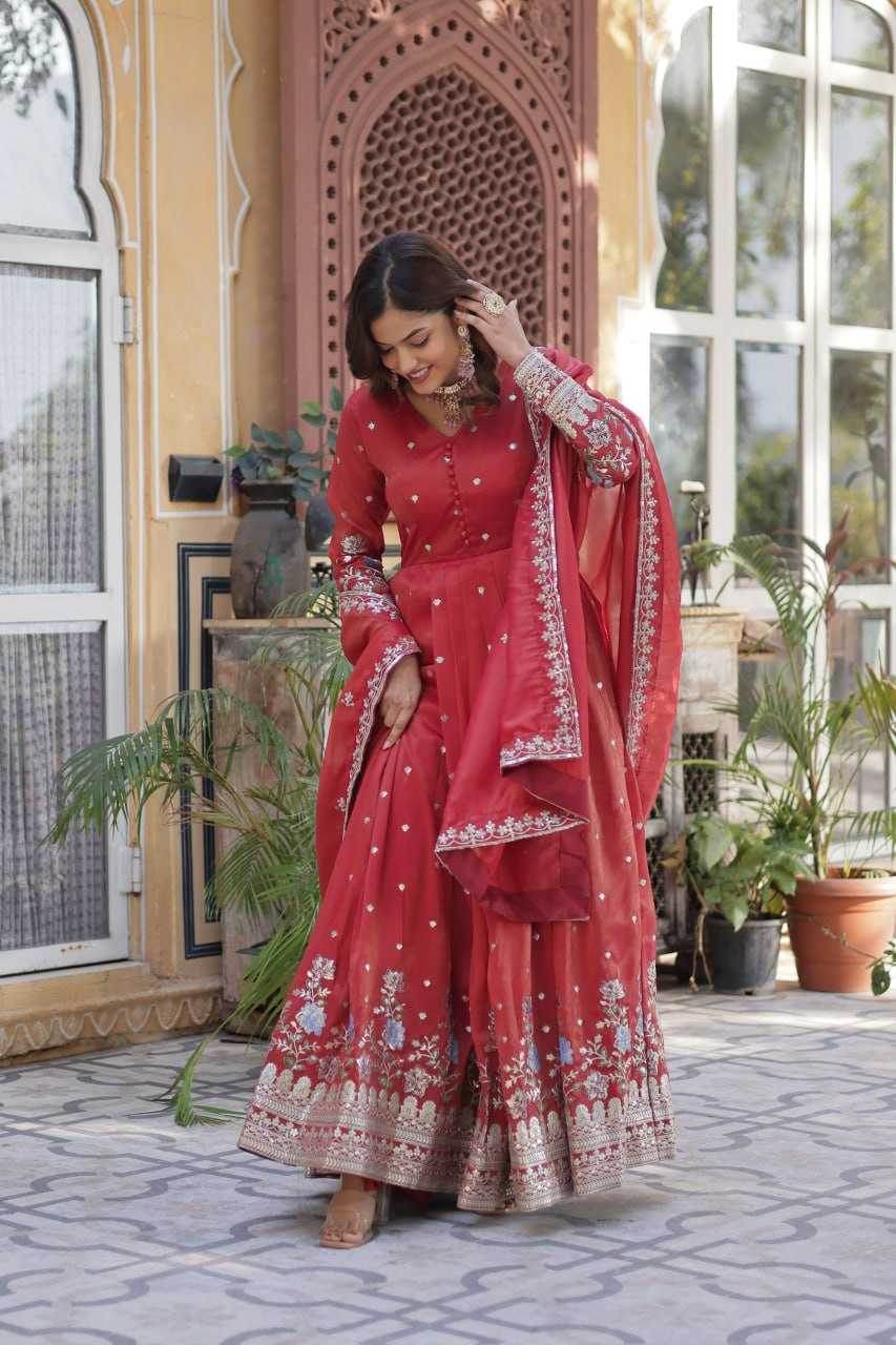 Embroidery Anarkali Long Gown - MYLUXURY LANE ENTERPRISE
