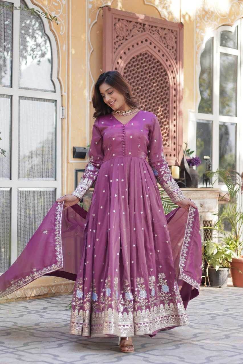 Embroidery Anarkali Long Gown - MYLUXURY LANE ENTERPRISE
