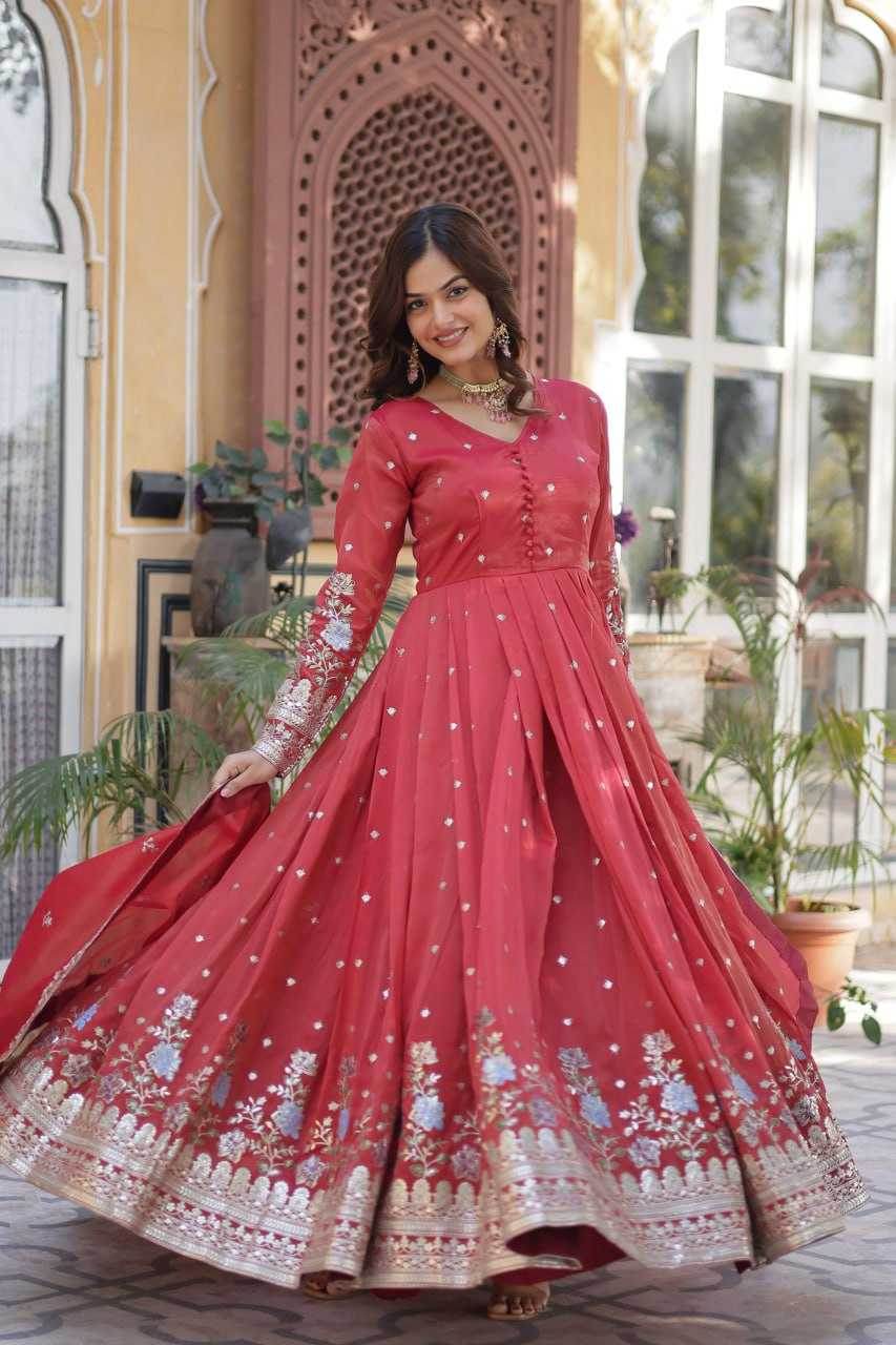 Embroidery Anarkali Long Gown - MYLUXURY LANE ENTERPRISE