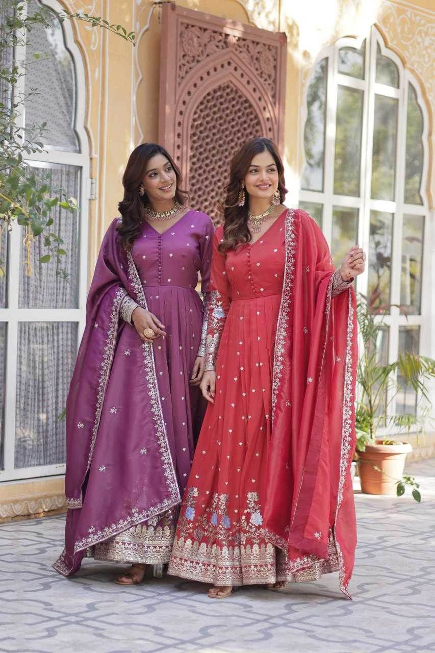 Embroidery Anarkali Long Gown - MYLUXURY LANE ENTERPRISE