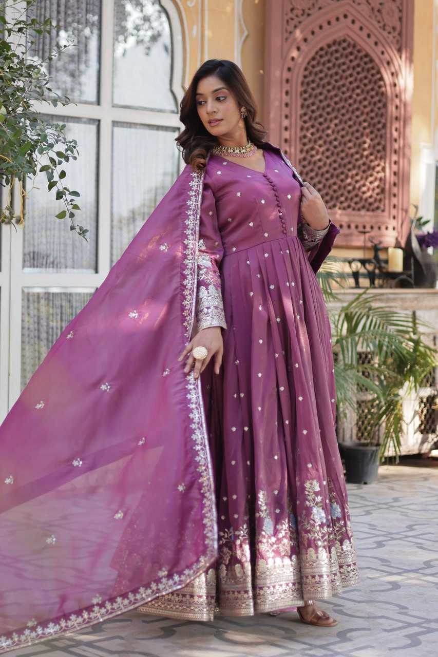 Embroidery Anarkali Long Gown - MYLUXURY LANE ENTERPRISE