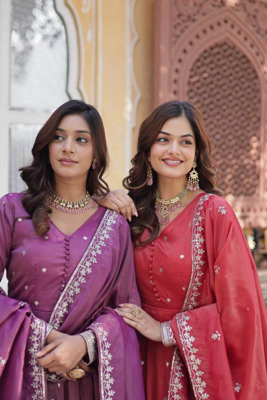 Embroidery Anarkali Long Gown - MYLUXURY LANE ENTERPRISE