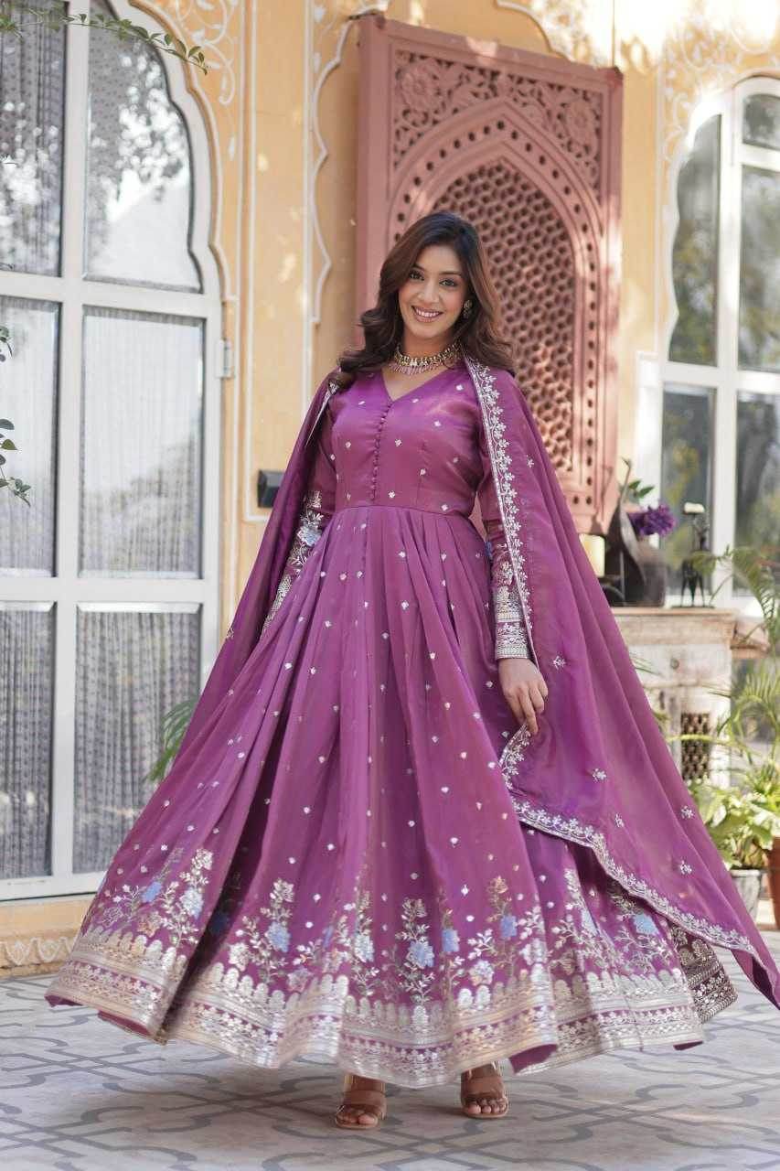 Embroidery Anarkali Long Gown - MYLUXURY LANE ENTERPRISE