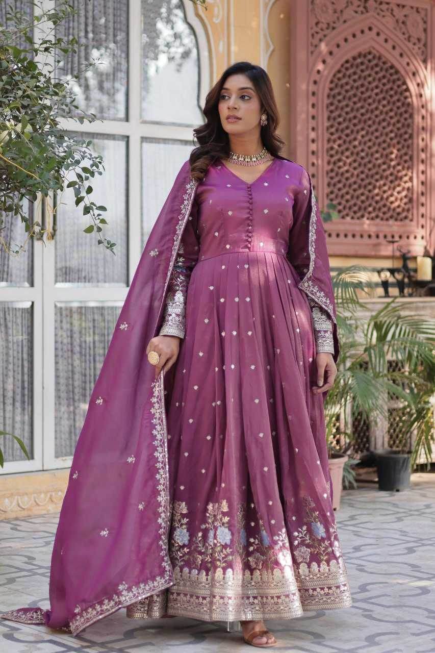 Embroidery Anarkali Long Gown - MYLUXURY LANE ENTERPRISE