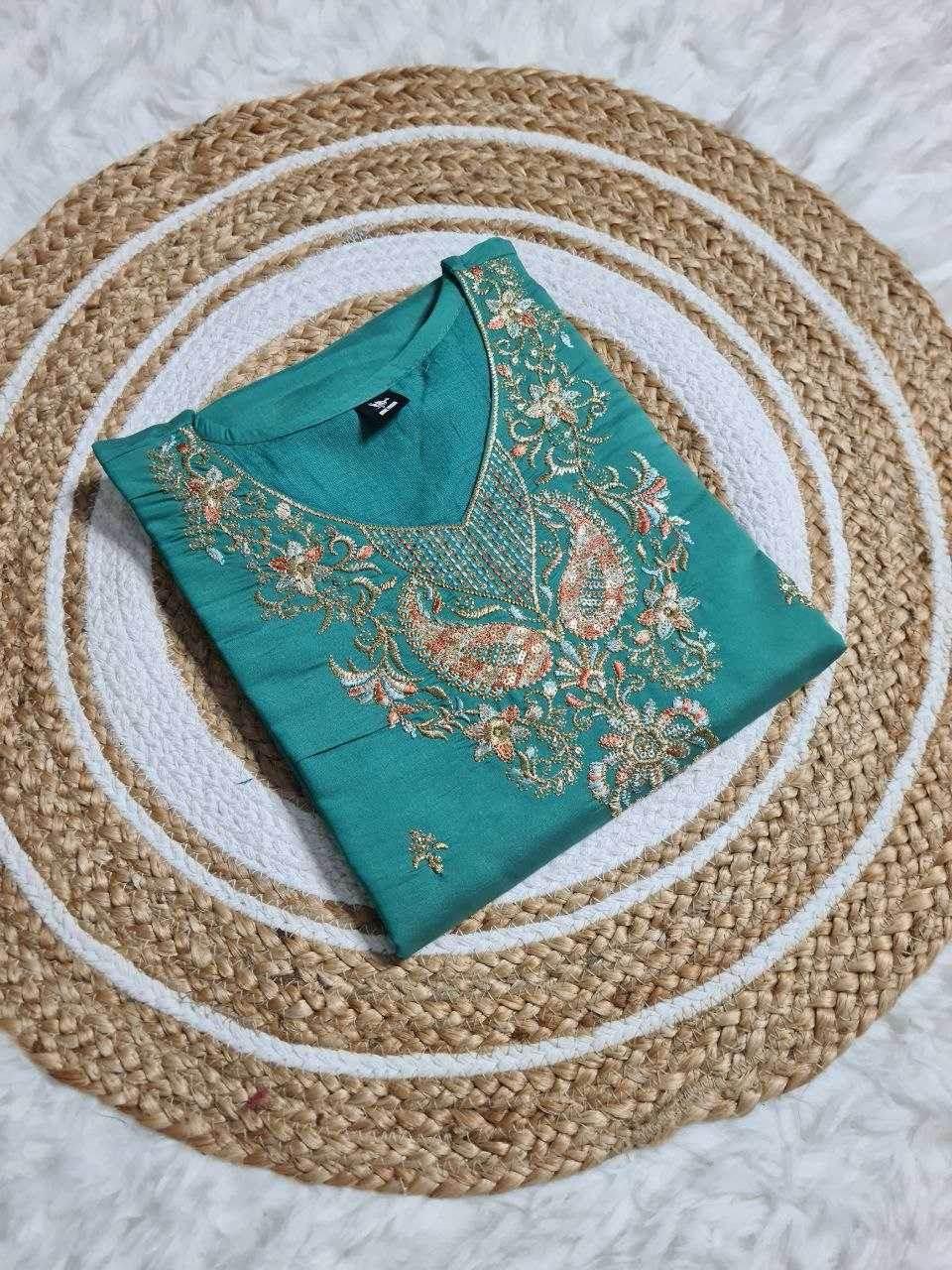 Viscose Casual Long Embroidered Kurti - MYLUXURY LANE ENTERPRISE