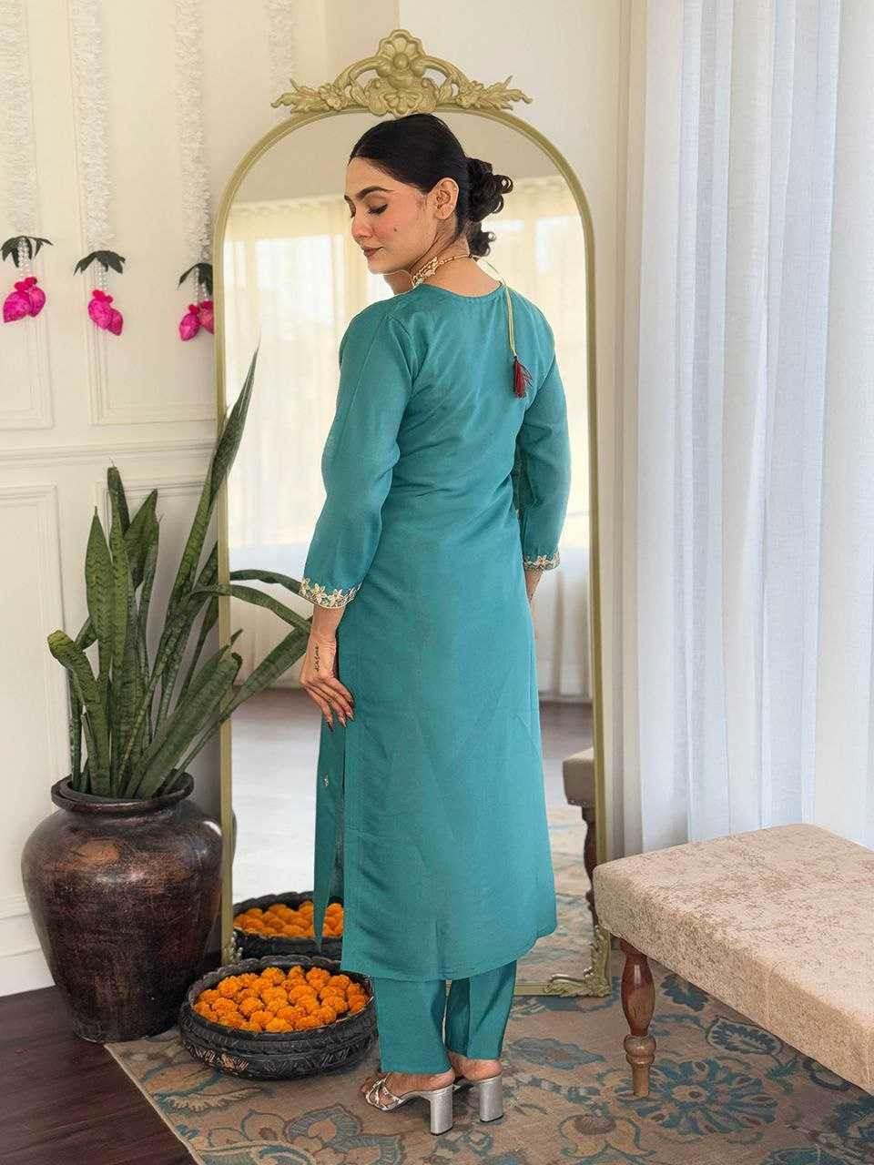 Viscose Casual Long Embroidered Kurti - MYLUXURY LANE ENTERPRISE
