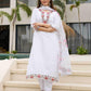 Viscose Rayon Embroidered White Salwar Suit - MYLUXURY LANE ENTERPRISE
