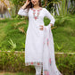 Viscose Rayon Embroidered White Salwar Suit - MYLUXURY LANE ENTERPRISE