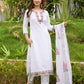 Viscose Rayon Embroidered White Salwar Suit - MYLUXURY LANE ENTERPRISE