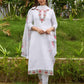 Viscose Rayon Embroidered White Salwar Suit - MYLUXURY LANE ENTERPRISE