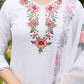 Viscose Rayon Embroidered White Salwar Suit - MYLUXURY LANE ENTERPRISE