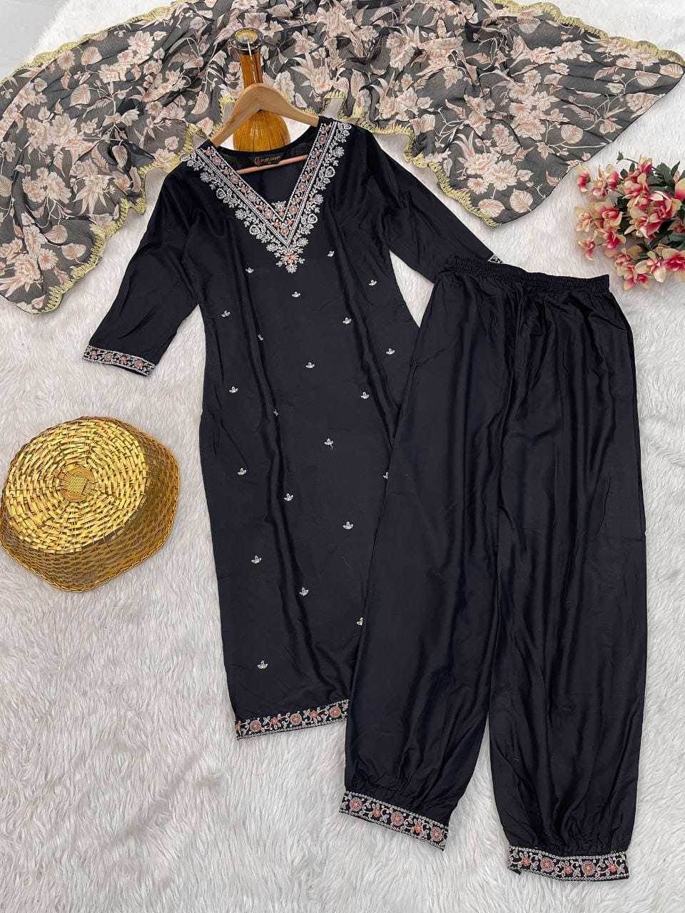 Viscose Rayon Kurti Bottom With Dupatta - MYLUXURY LANE ENTERPRISE