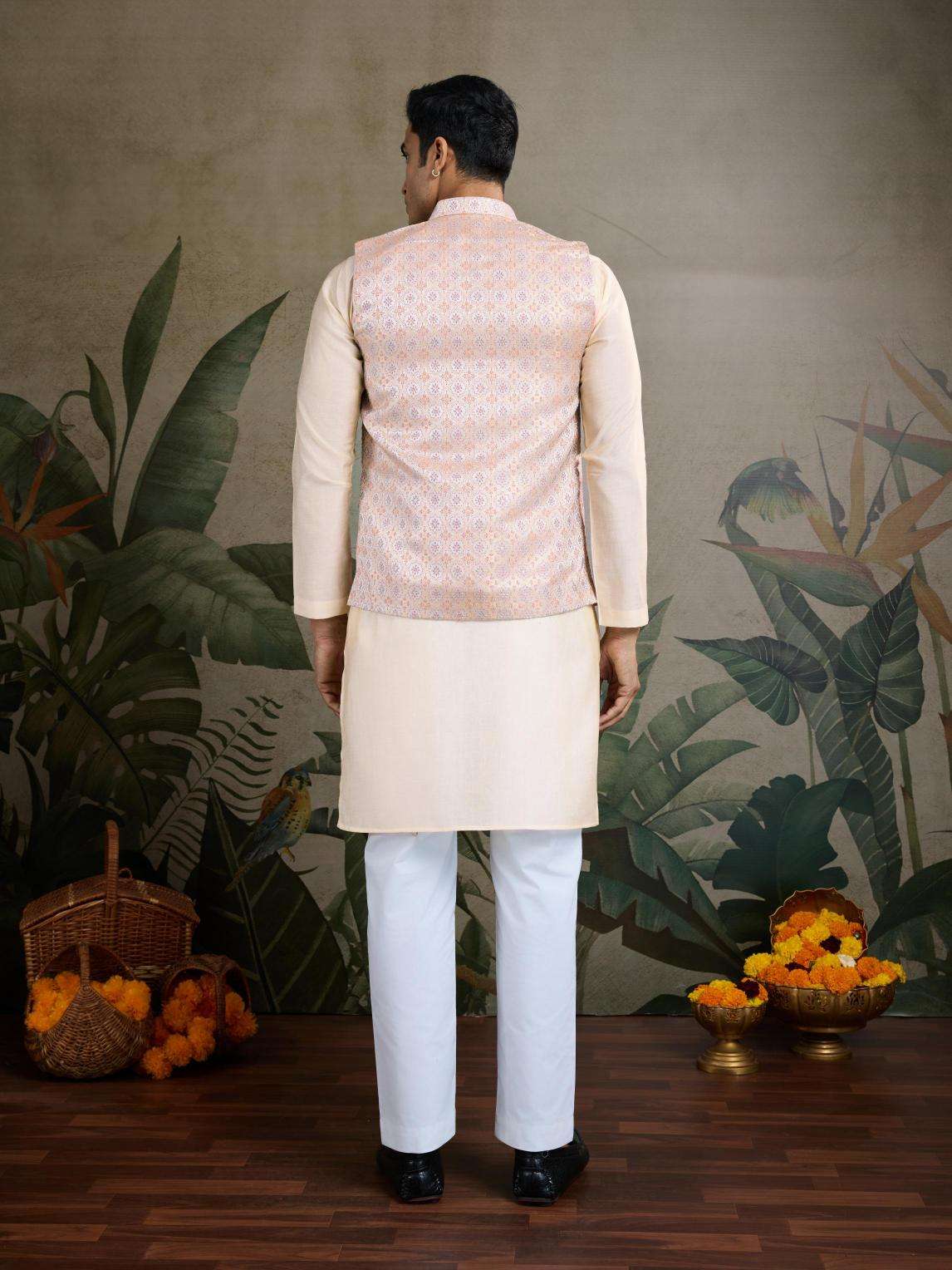 Viscose  Mens Kurta Pyjama Nehru Jacket
