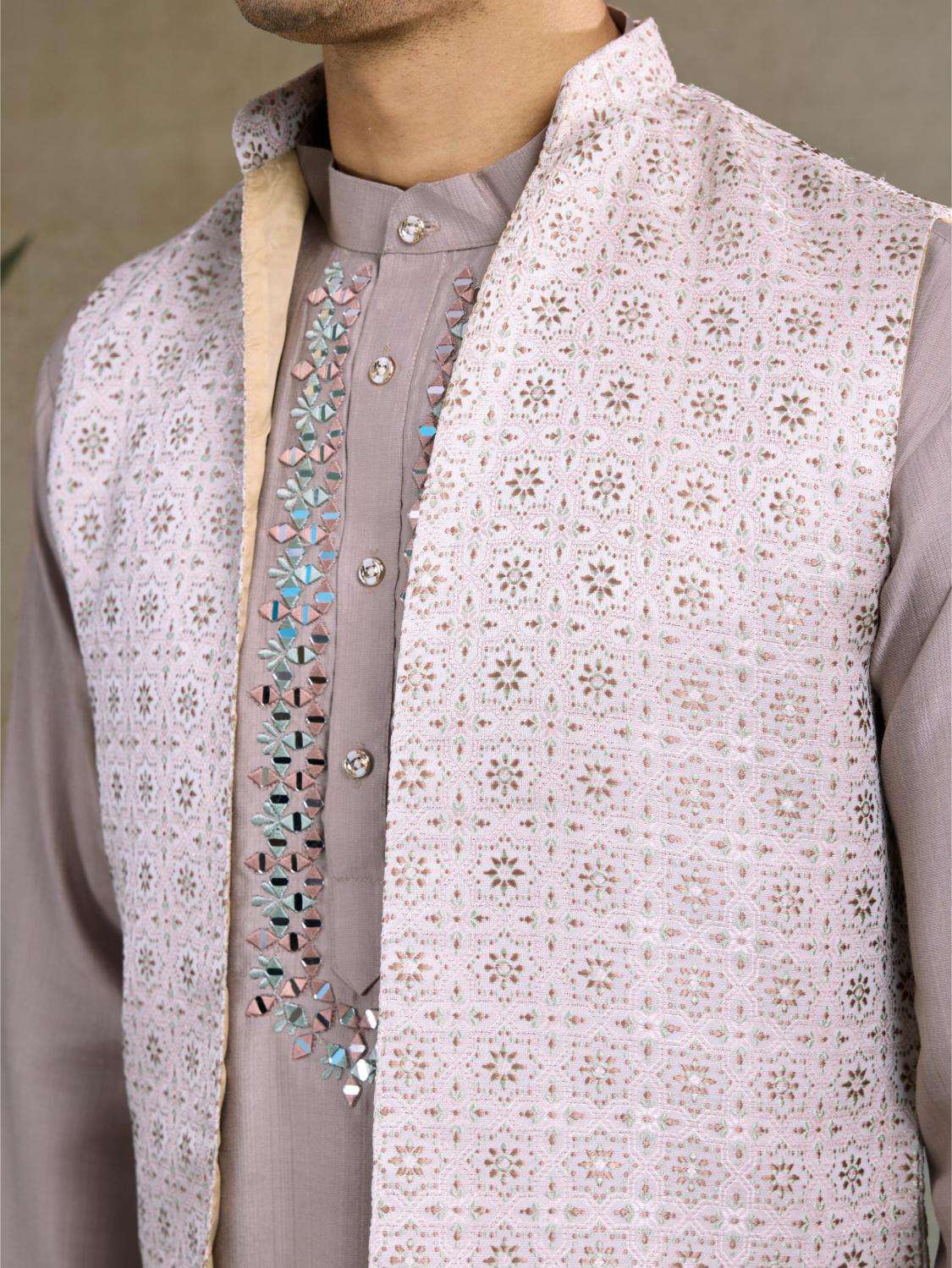Viscose  Mens Kurta Pyjama Nehru Jacket