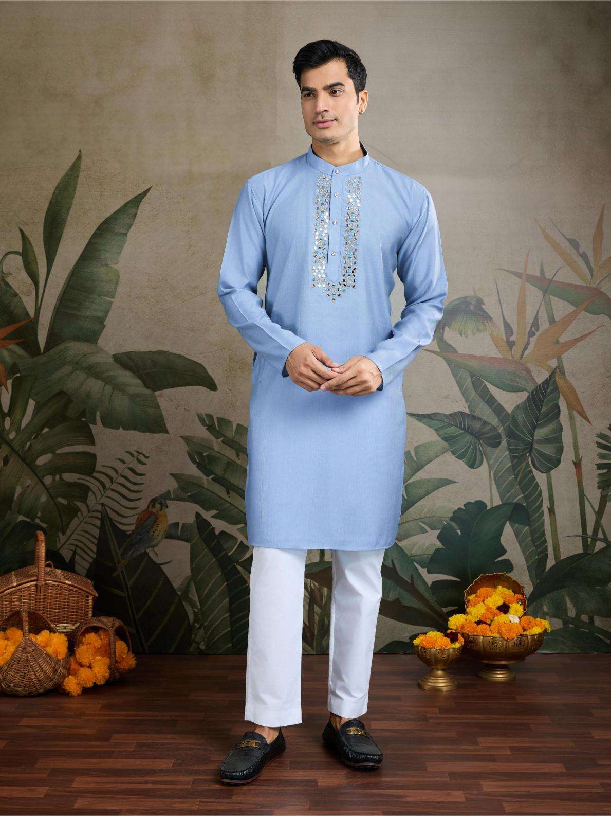 Viscose  Mens Kurta Pyjama Nehru Jacket