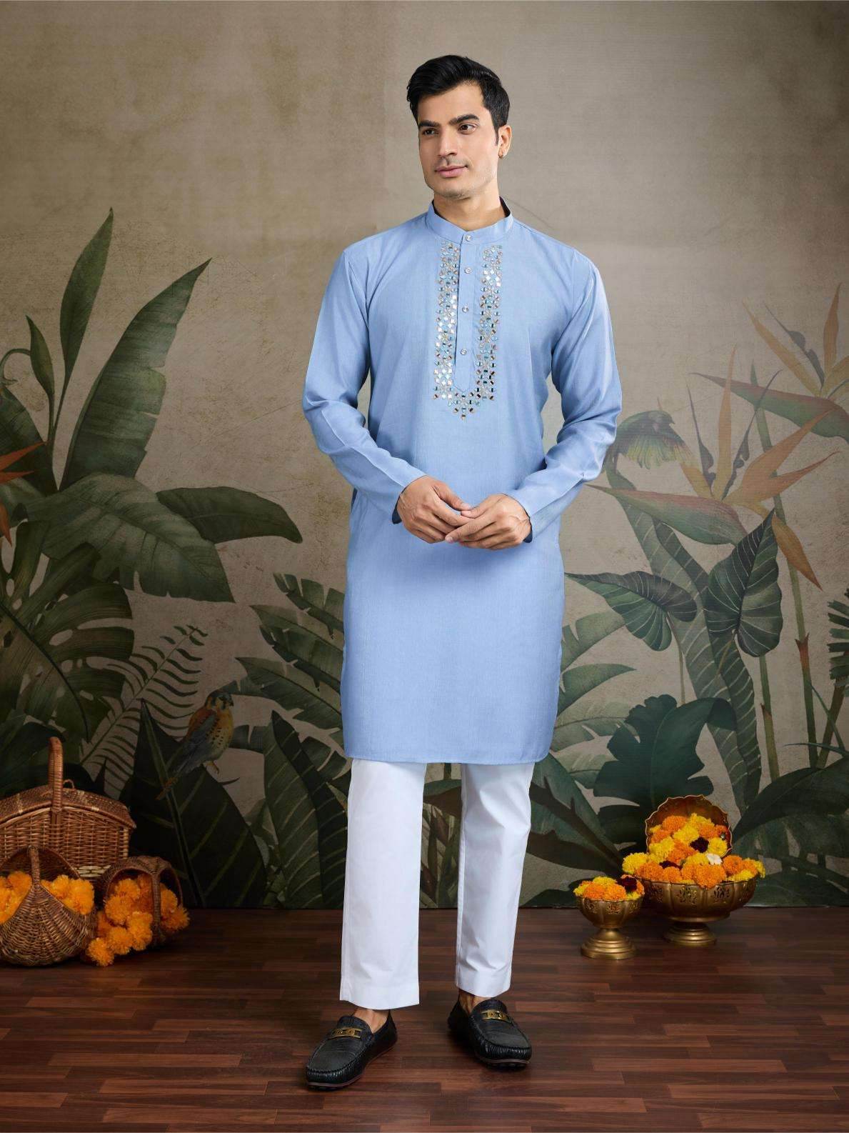 Viscose Mens Kurta Pyjama Nehru Jacket - MYLUXURY LANE ENTERPRISE