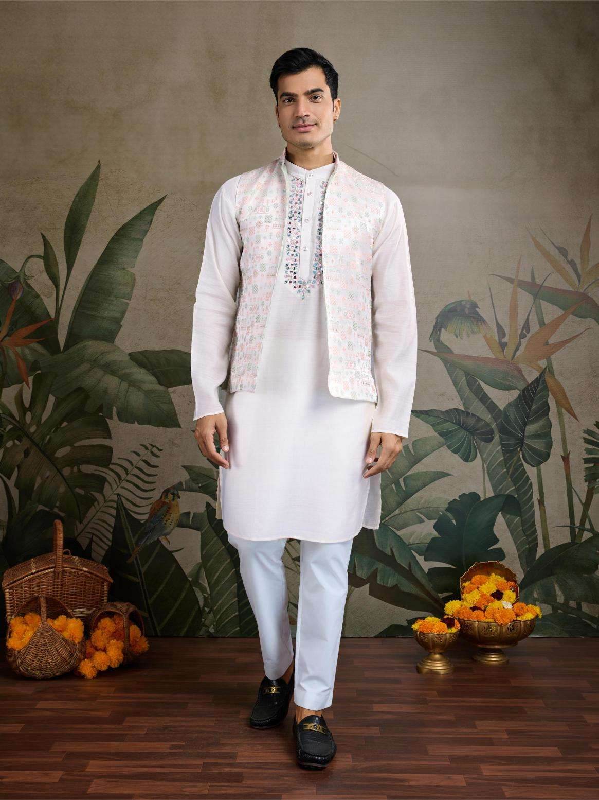 Viscose Mens Kurta Pyjama Nehru Jacket - MYLUXURY LANE ENTERPRISE