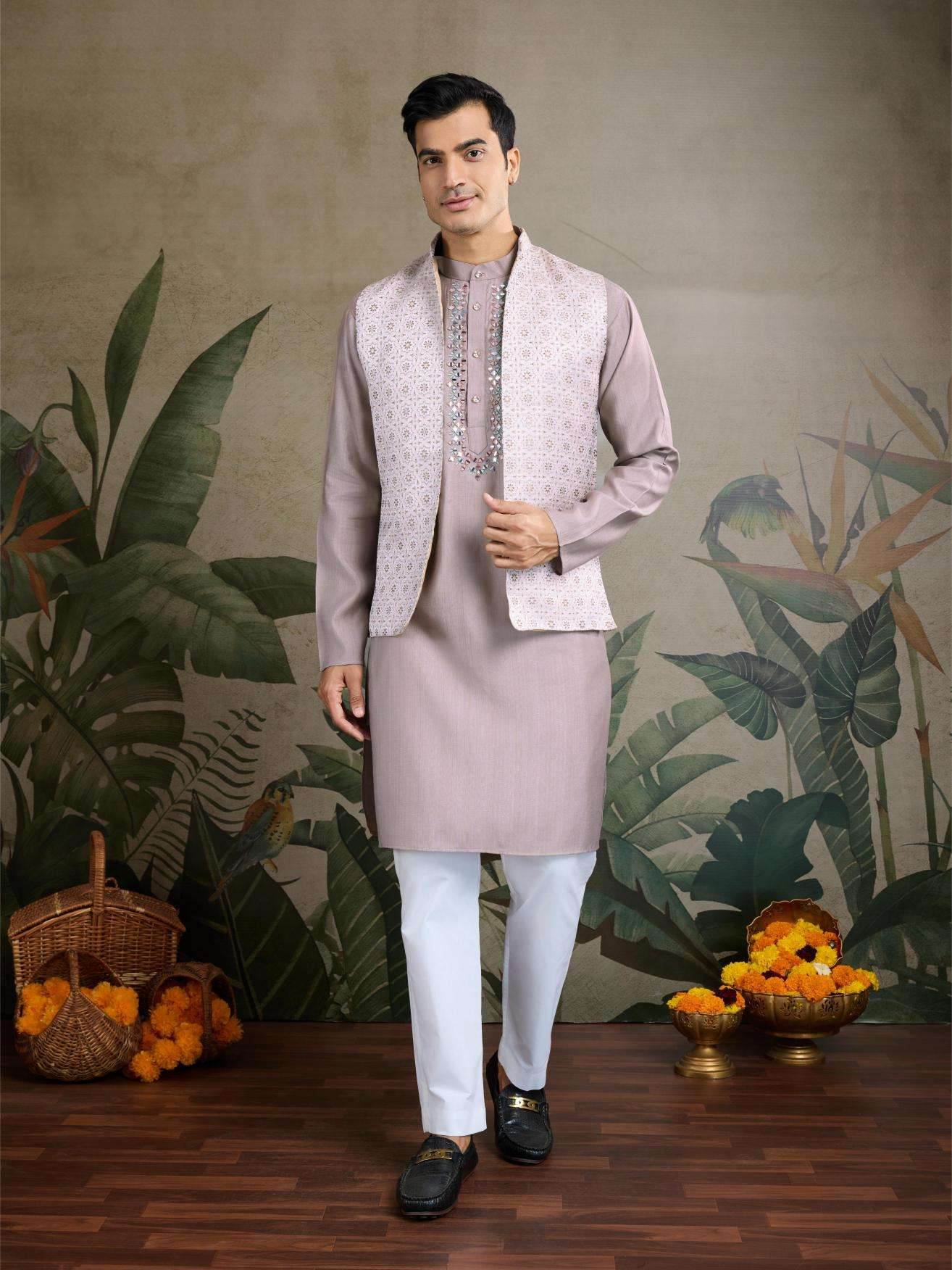 Viscose Mens Kurta Pyjama Nehru Jacket - MYLUXURY LANE ENTERPRISE