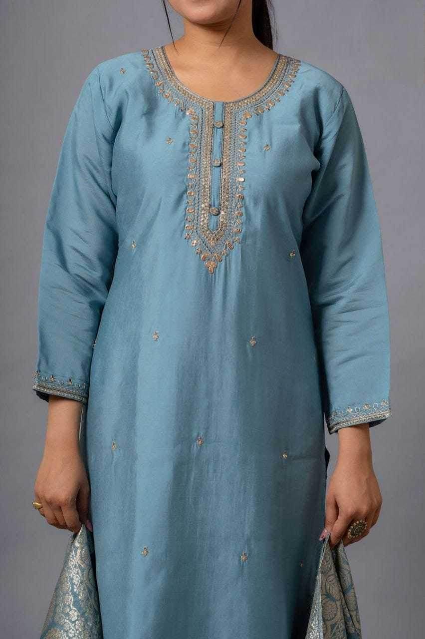 Viscose Embroidered Kurti Set - MYLUXURY LANE ENTERPRISE