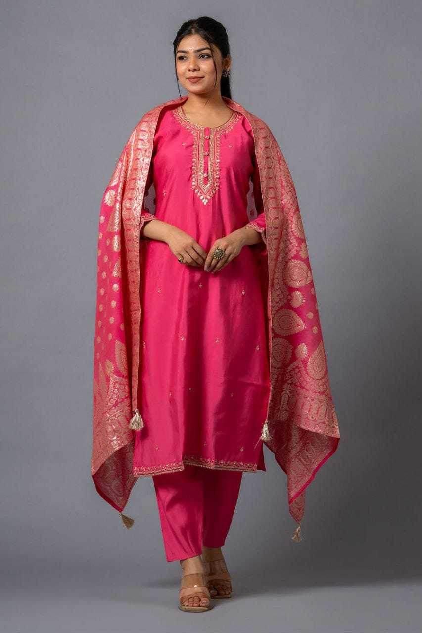 Viscose Embroidered Kurti Set - MYLUXURY LANE ENTERPRISE