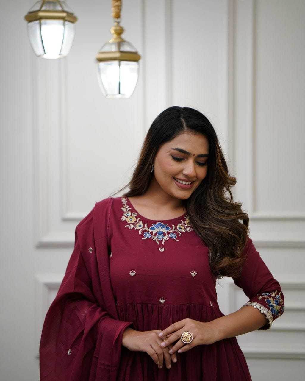 Embroidered Kurti With Bottom and Dupatta - MYLUXURY LANE ENTERPRISE