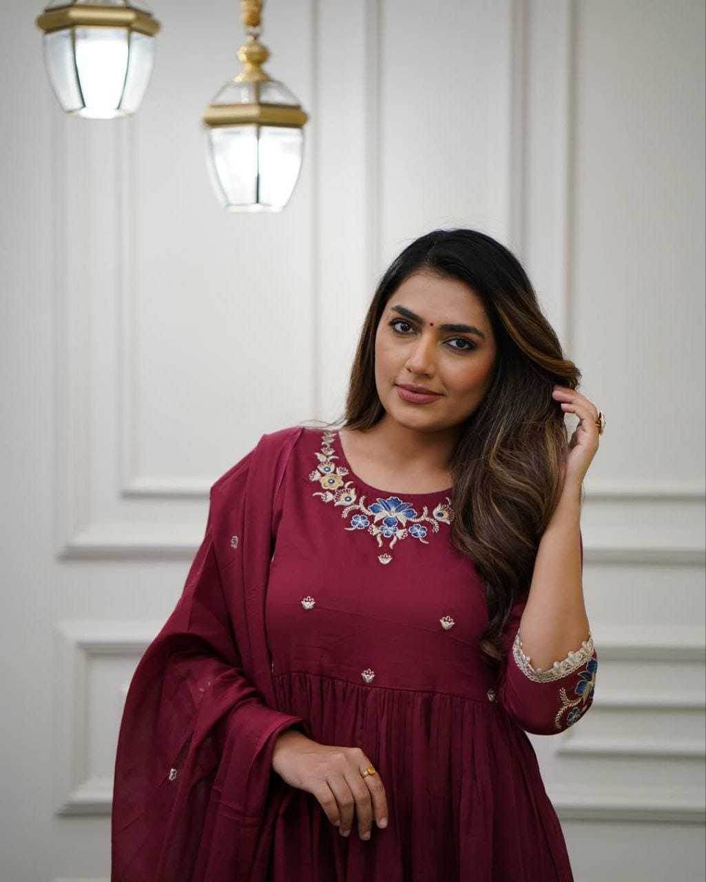 Embroidered Kurti With Bottom and Dupatta - MYLUXURY LANE ENTERPRISE