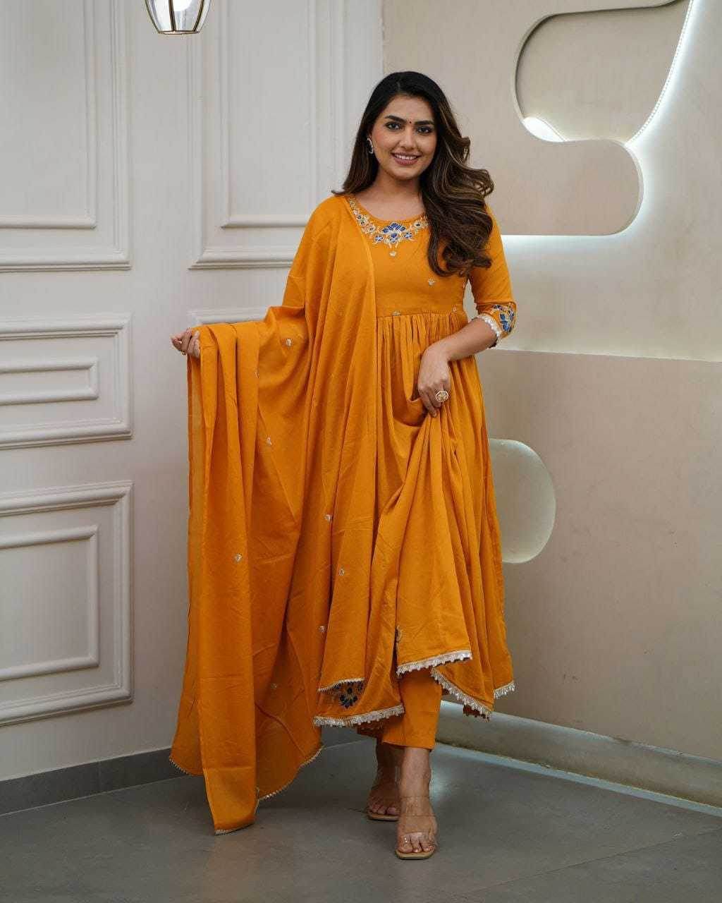 Embroidered Kurti With Bottom and Dupatta - MYLUXURY LANE ENTERPRISE